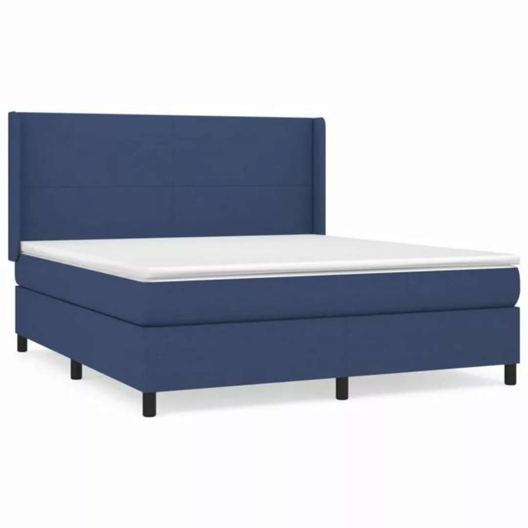 vidaXL Boxspringbett Boxspringbett mit Matratze Blau 180x200 cm Stoff Bett günstig online kaufen