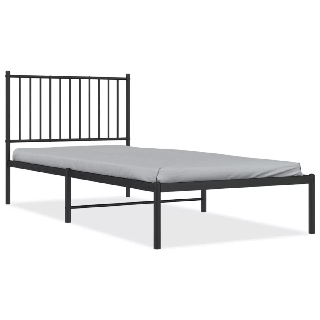 Vidaxl Bettgestell Mit Kopfteil Metall Schwarz 90x200 Cm günstig online kaufen