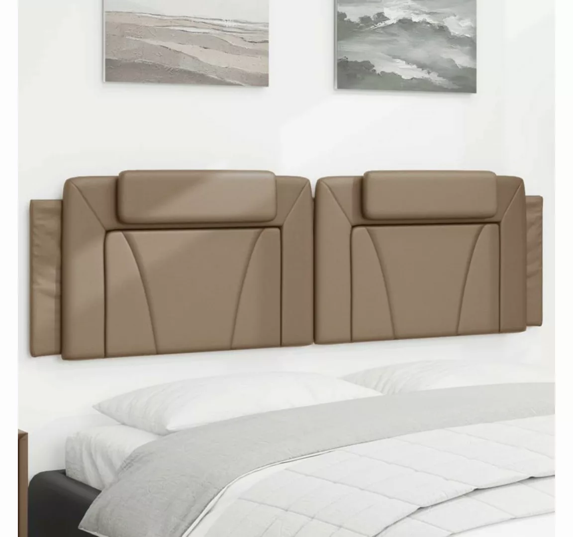 vidaXL Bett, Kopfteil-Kissen Cappuccino-Braun 180 cm Kunstleder günstig online kaufen