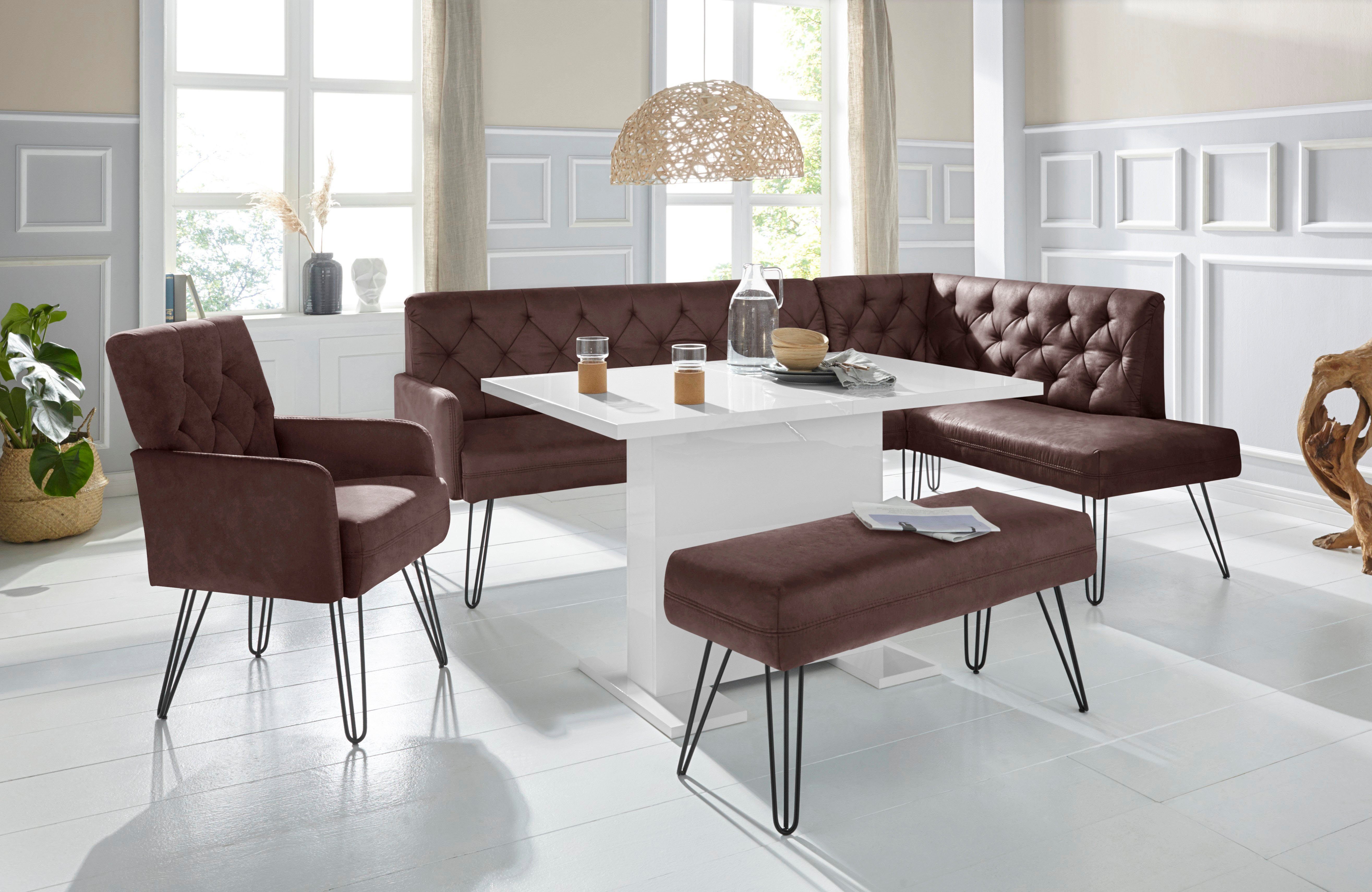 exxpo - sofa fashion Eckbank "Doppio, Chesterfield Optik, komfortabel und b günstig online kaufen