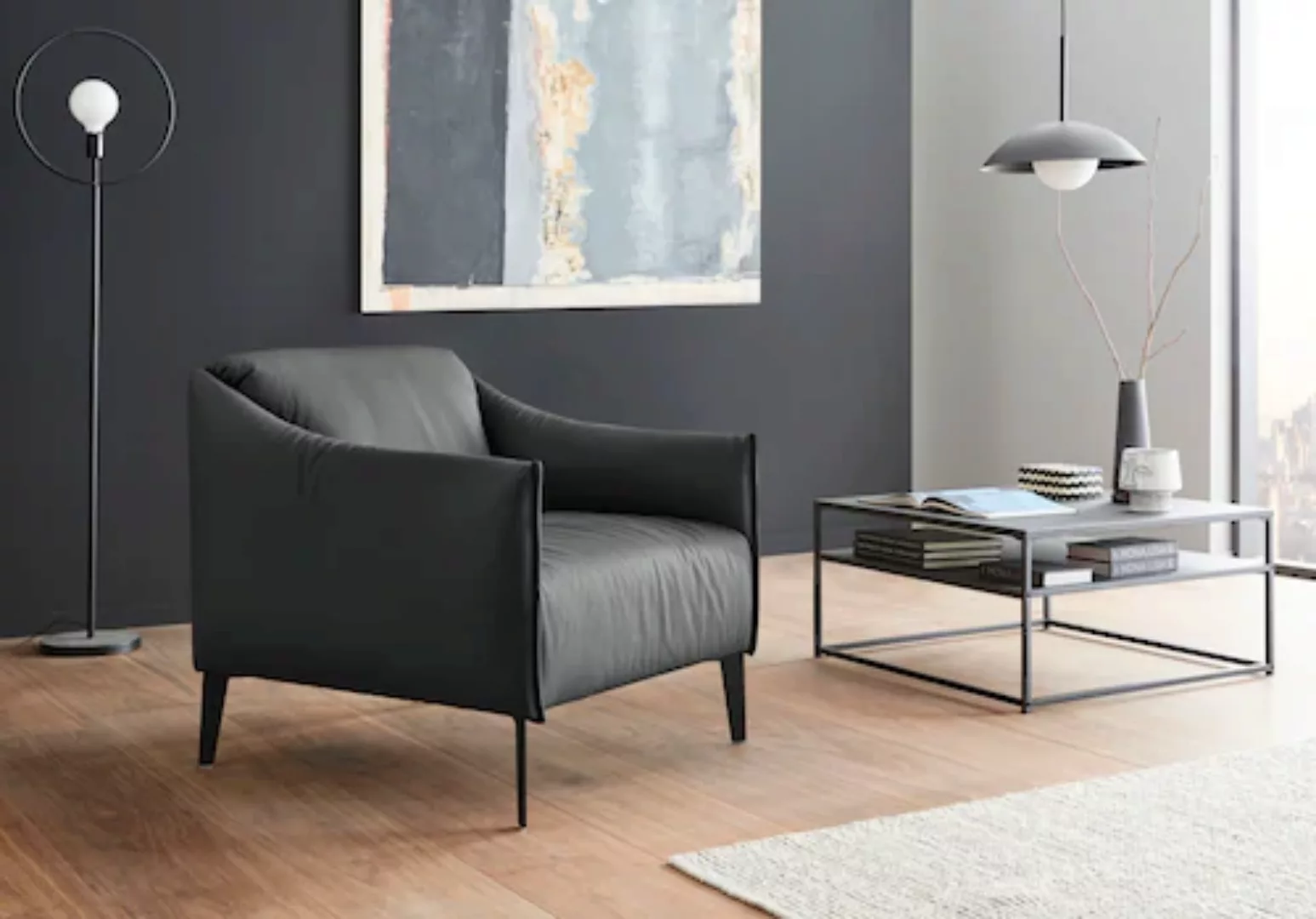 W.SCHILLIG Cocktailsessel »sally«, mit Metall-Winkelfüßen in Schwarz pulver günstig online kaufen