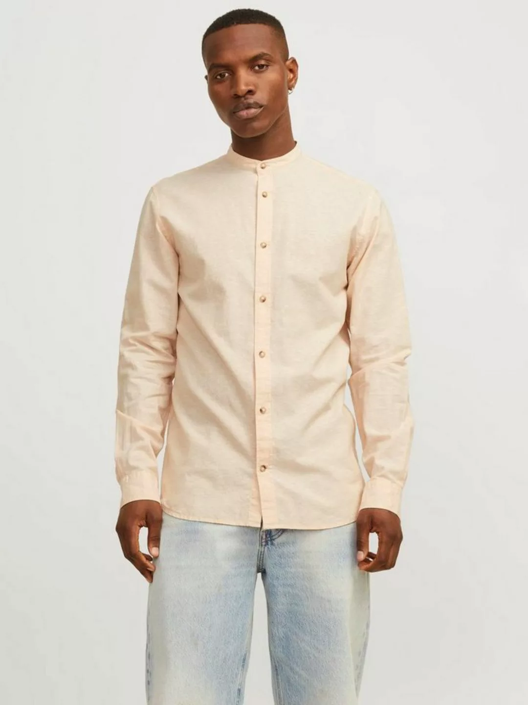 Jack & Jones Langarmhemd JJESUMMER BAND LINEN BLEND SHIRT LS SN günstig online kaufen