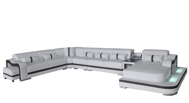 Xlmoebel Sofa Modernes Ecksofa mit USB-Anschluss in edlem Lederoptik und ze günstig online kaufen