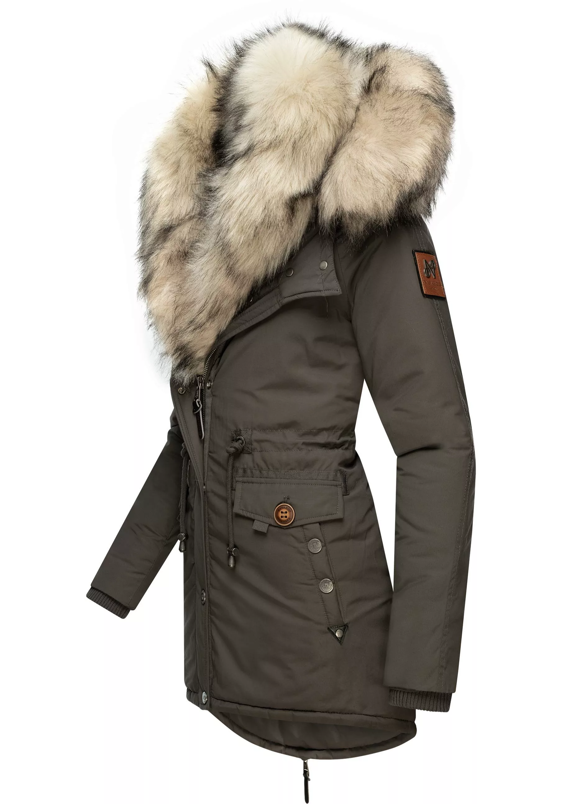 Navahoo Wintermantel "Sweety", abgefahrener Winterparka m. 2 Kunstpelz-Kapu günstig online kaufen