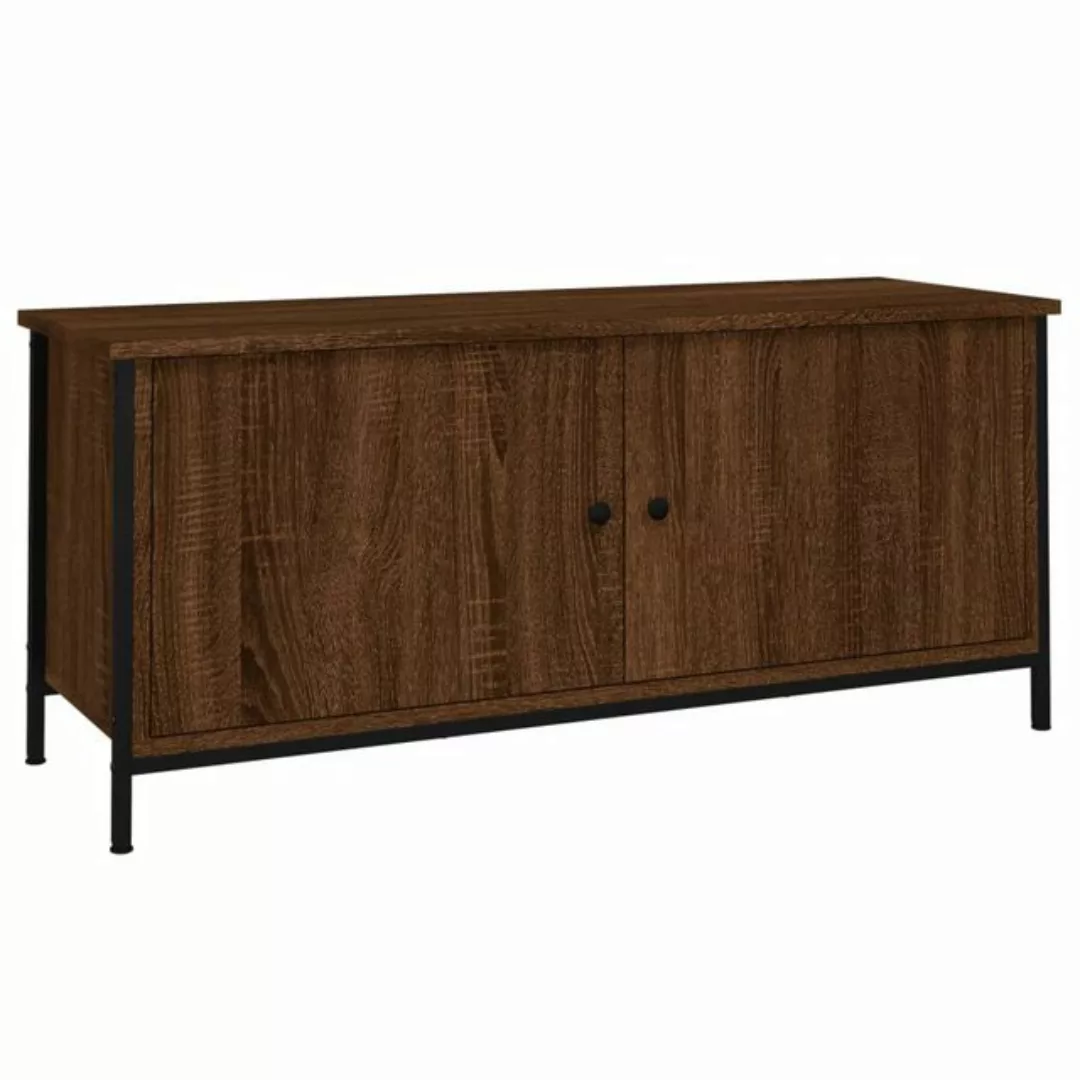 furnicato TV-Schrank mit Türen Braun Eiche 102x35x45cm Holzwerkstoff (1-St) günstig online kaufen