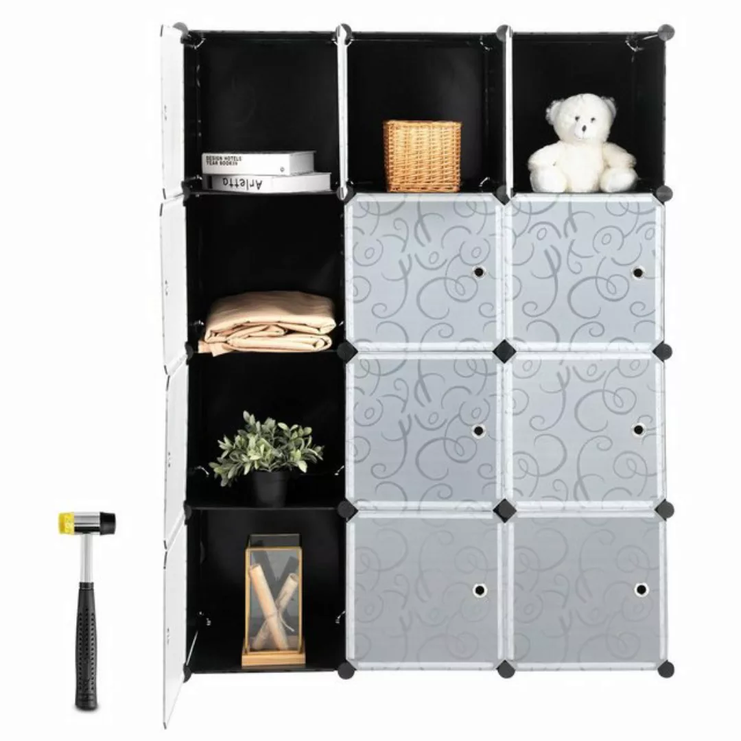 COSTWAY Kleiderschrank 12 Fächer, DIY Regalsystem, stapelbar, Kunststoff günstig online kaufen