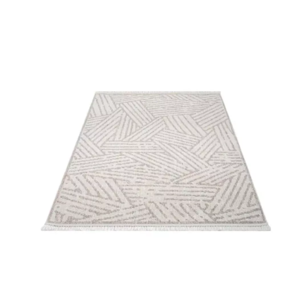Carpet City Teppich »CLASICO 9161«, rechteckig, Kurzflor, Fransen, Geometri günstig online kaufen