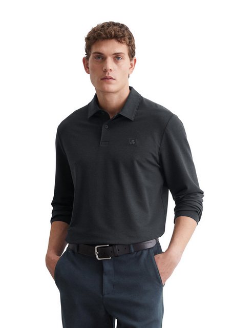 Marc O'Polo Langarm-Poloshirt aus weichem Bio-Baumwoll-Viskose-Mix günstig online kaufen