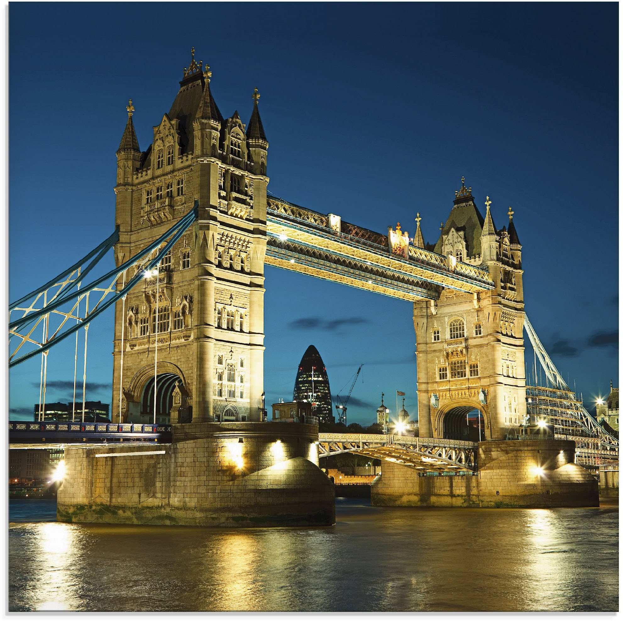 Artland Glasbild "Tower Bridge Abenddämmerung London", Brücken, (1 St.), in günstig online kaufen