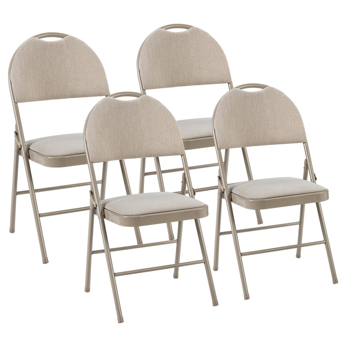 COSTWAY Klappstuhl, 4er Set Esszimmerstühle, gepolstert, günstig online kaufen