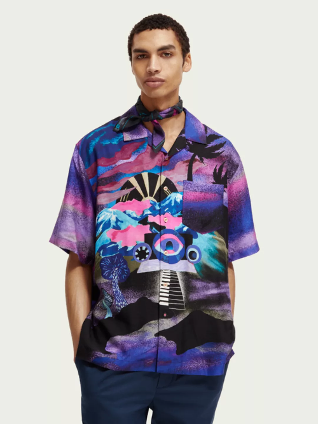 Maison Scotch Regular fit printed camp shirt günstig online kaufen