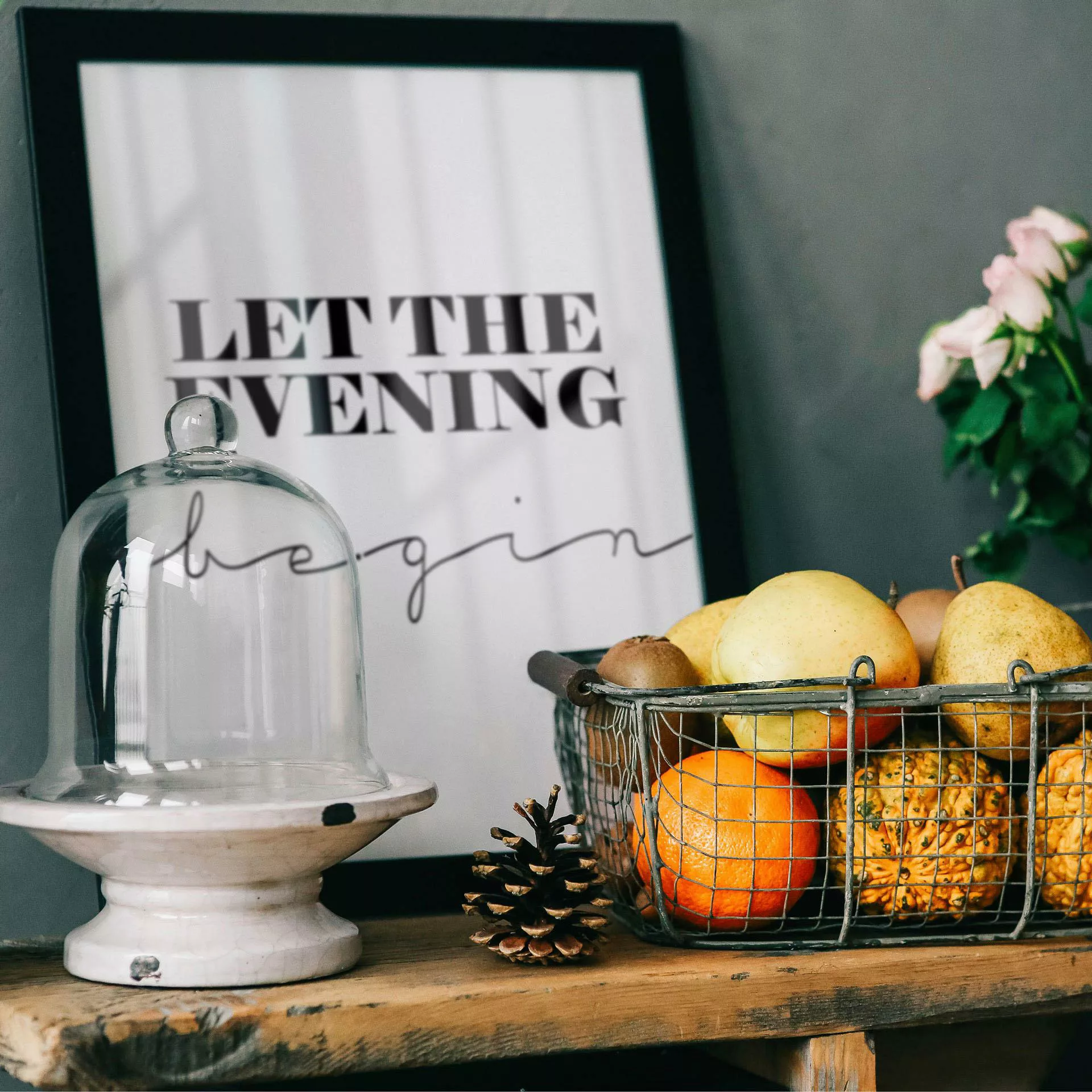 Wall-Art Poster "Let the evening be gin", Schriftzug, Poster ohne Bilderrah günstig online kaufen