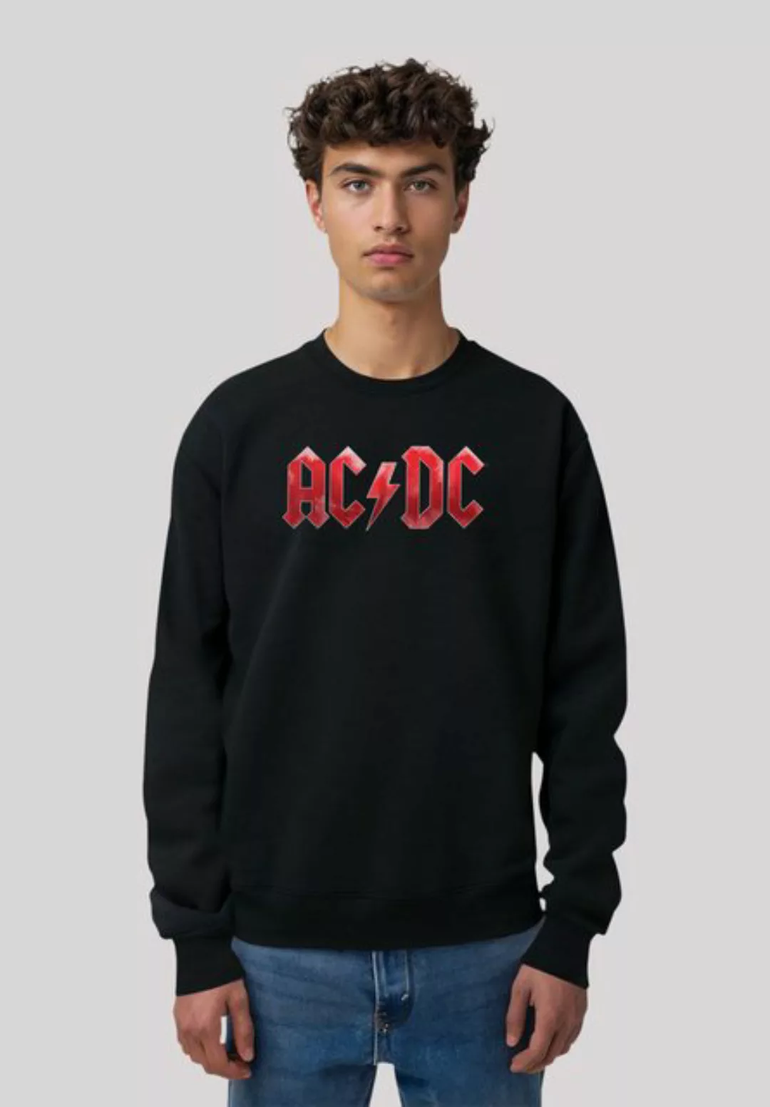 F4NT4STIC Sweatshirt AC/DC Rock Musik Band Red Ice Logo Premium Qualität günstig online kaufen