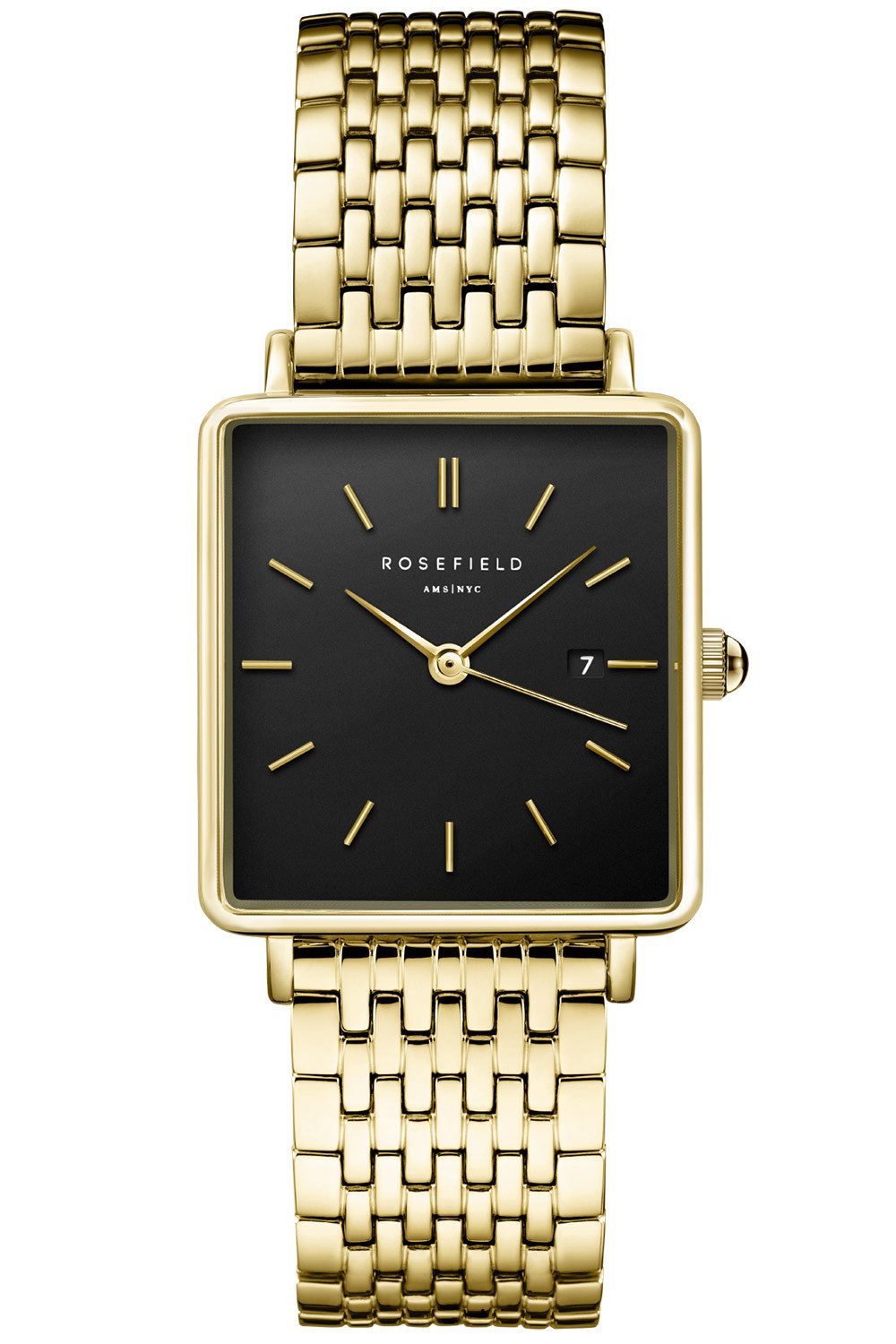 ROSEFIELD Quarzuhr Rechteckig Goldfarben/Schwarz günstig online kaufen
