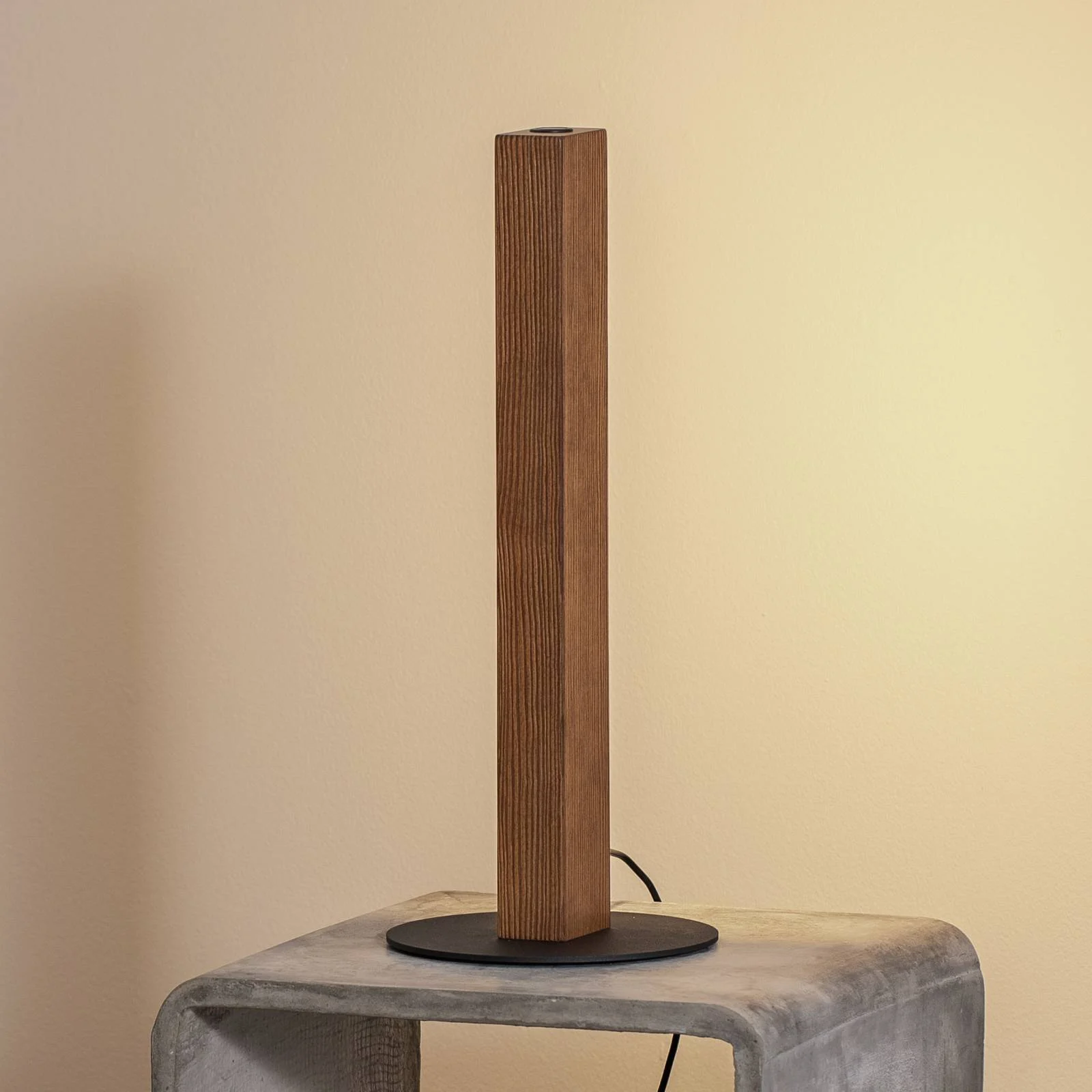 LED-Holztischleuchte Teo, kiefer, 42 cm, Touchdimmer günstig online kaufen