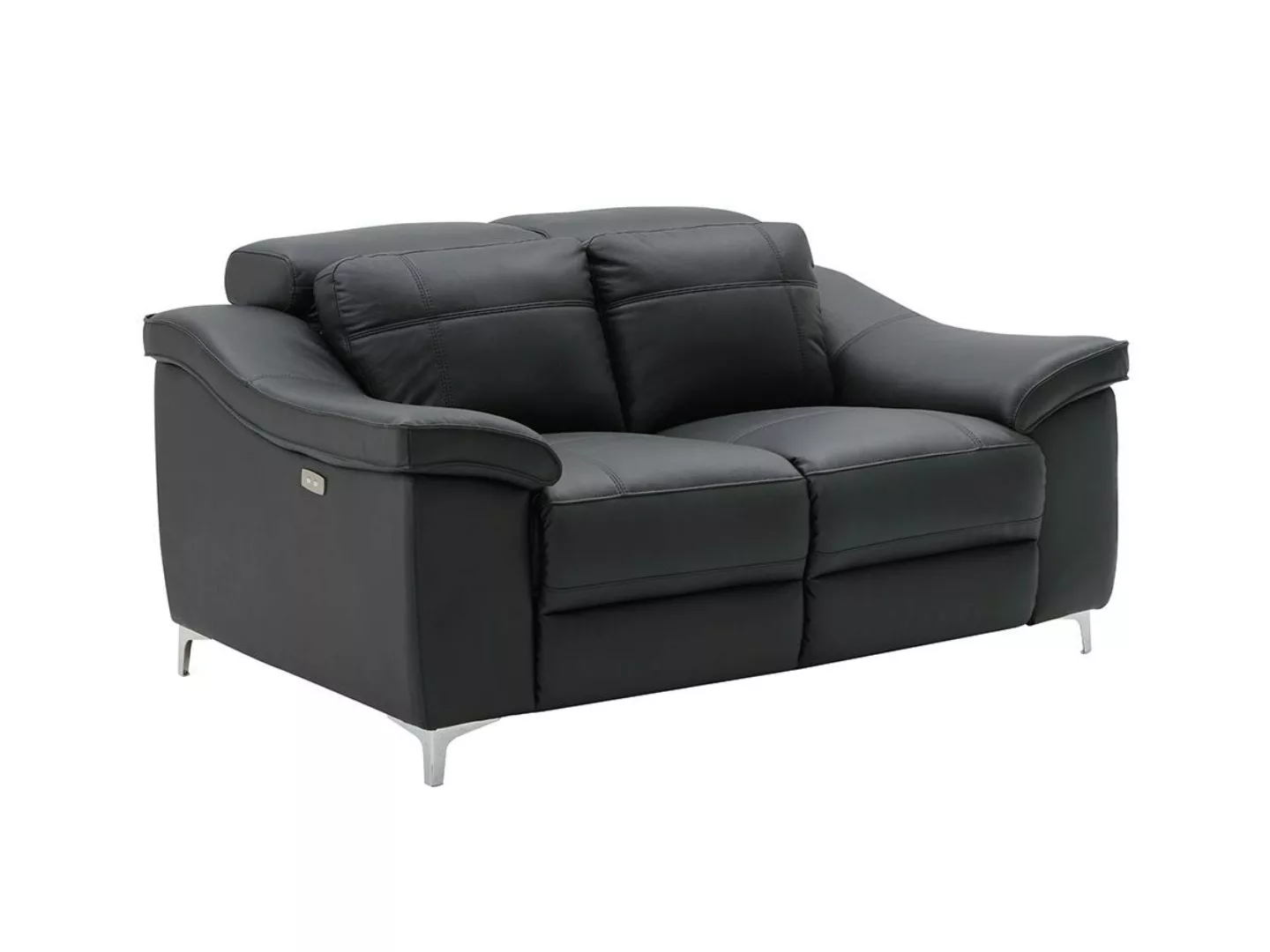 Relaxsofa elektrisch 2-Sitzer - Leder - Schwarz - CAROLE günstig online kaufen