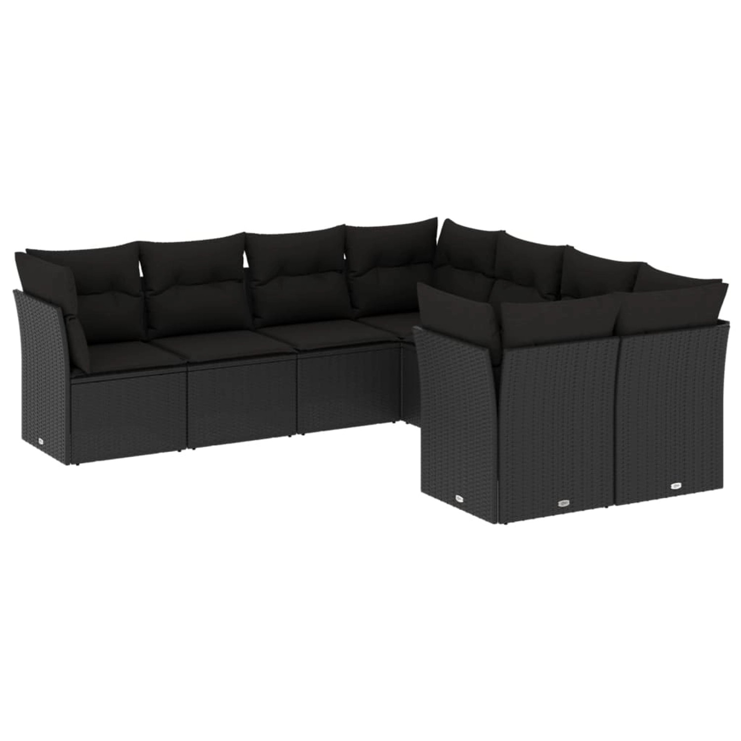 vidaXL 8-tlg Garten-Sofagarnitur mit Kissen Schwarz Poly Rattan Modell 9 günstig online kaufen