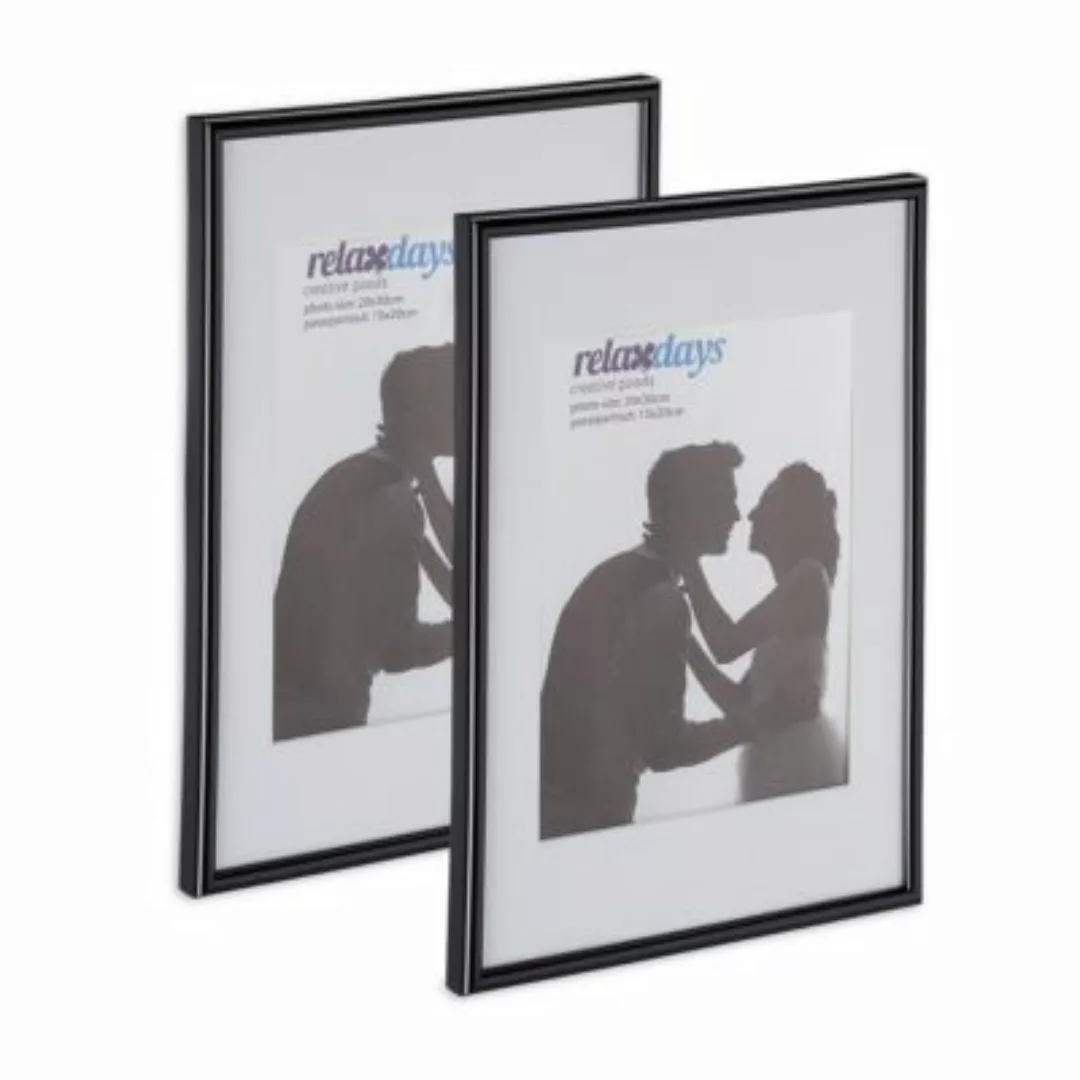 relaxdays Bilderrahmen 2er Set 20x30 cm schwarz günstig online kaufen
