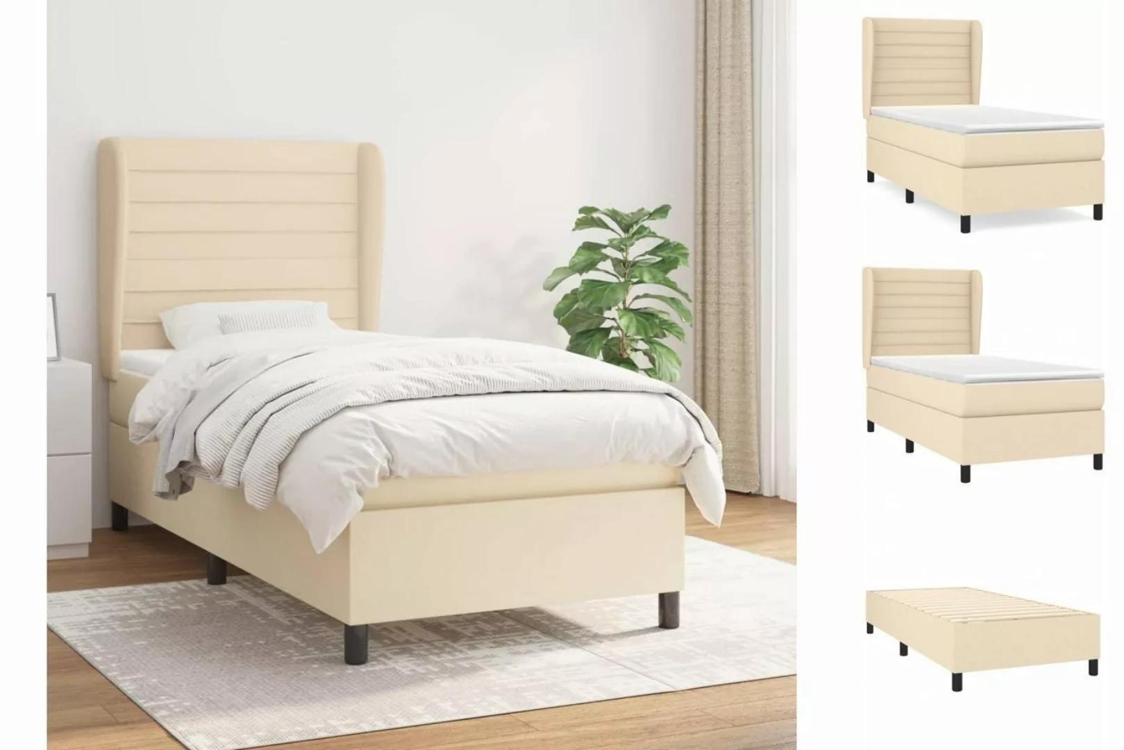 vidaXL Boxspringbett Bett Boxspringbett mit Matratze & Topper Stoff verschi günstig online kaufen