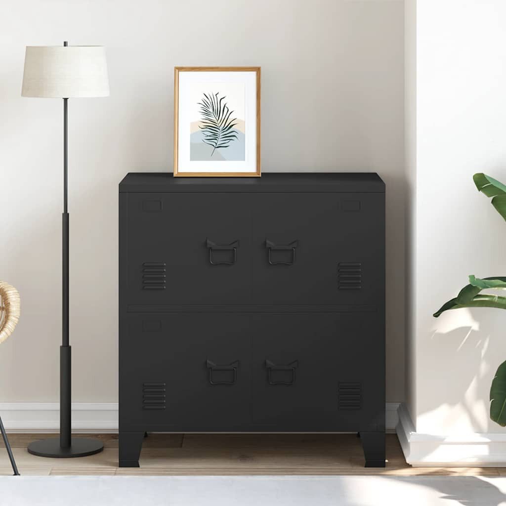 vidaXL Aufbewahrungsbox Lagerschrank Industrial Schwarz 75x40x80 günstig online kaufen