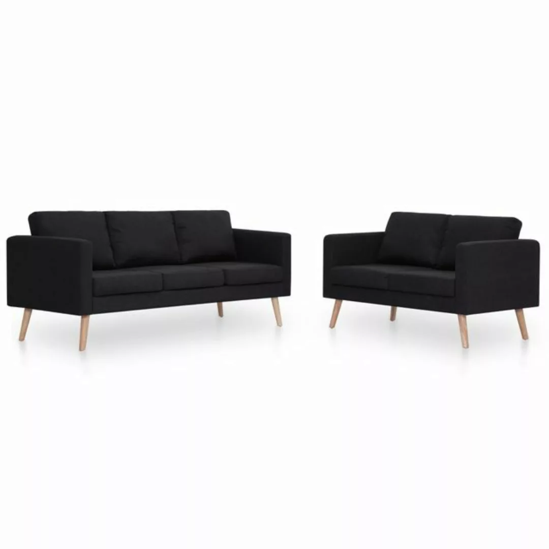 DOTMALL Big-Sofa 2-teilige Sofagarnitur, Stoff, Schwarz günstig online kaufen