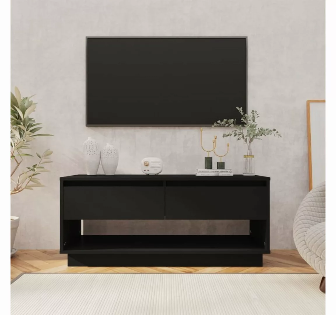 furnicato TV-Schrank Schwarz 102x41x44 cm Holzwerkstoff günstig online kaufen