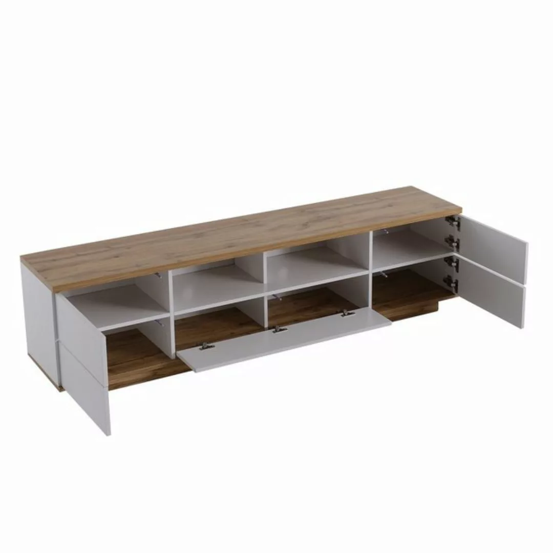 OKWISH TV-Schrank Fernsehschrank TV-Lowboard Sideboard Hochglanz-Oberfläche günstig online kaufen