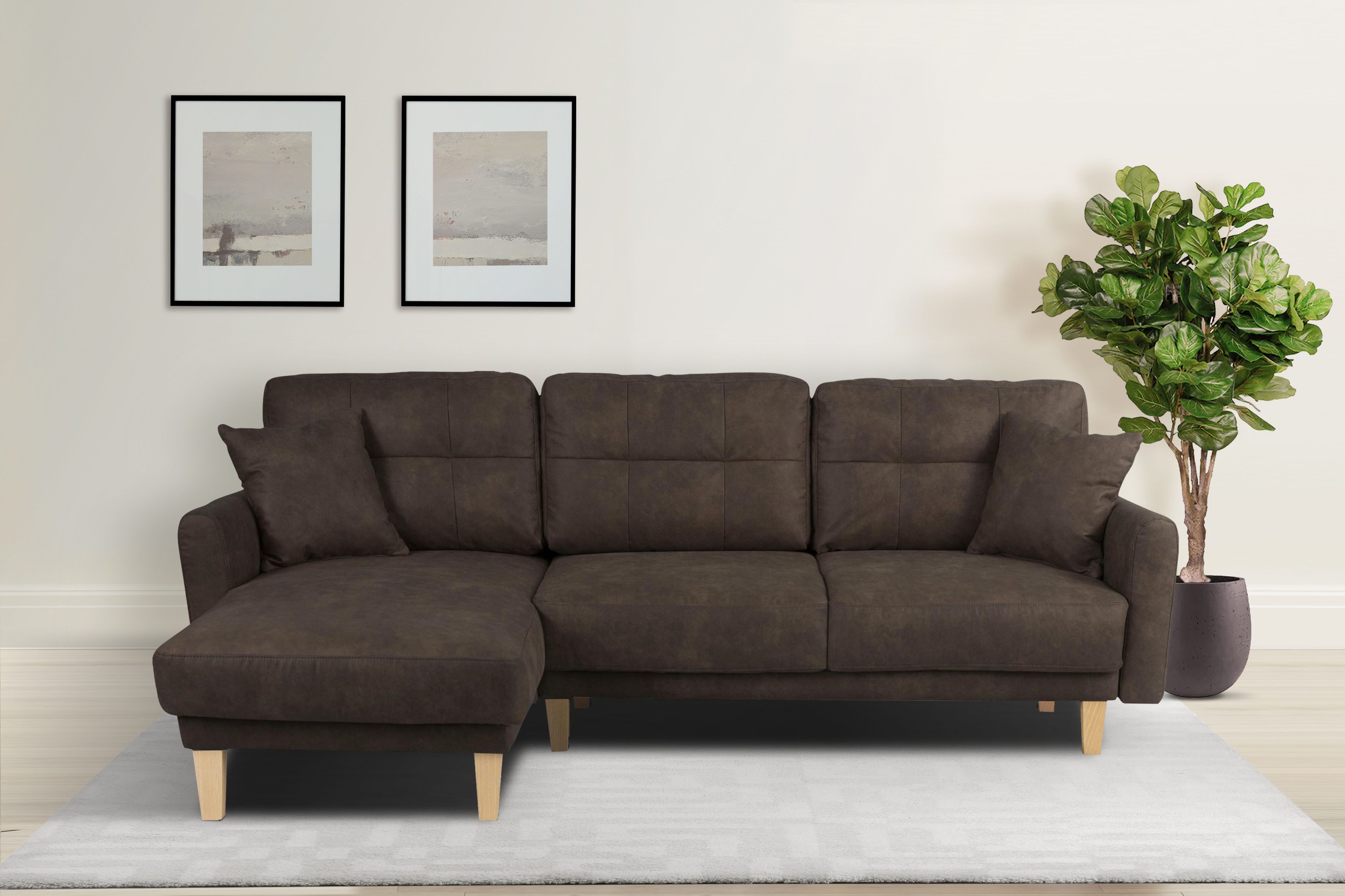 Home affaire Ecksofa "TRIPLO optionale Schlafsofa mit Bettkasten, Maße B/T/ günstig online kaufen