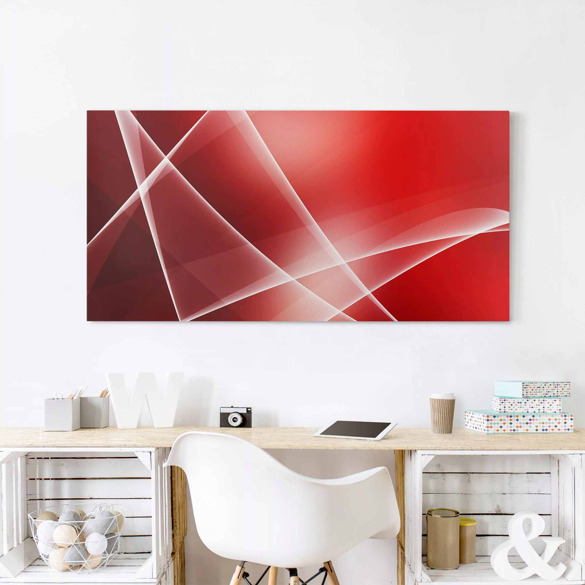 Leinwandbild Abstrakt - Querformat Red Heat günstig online kaufen