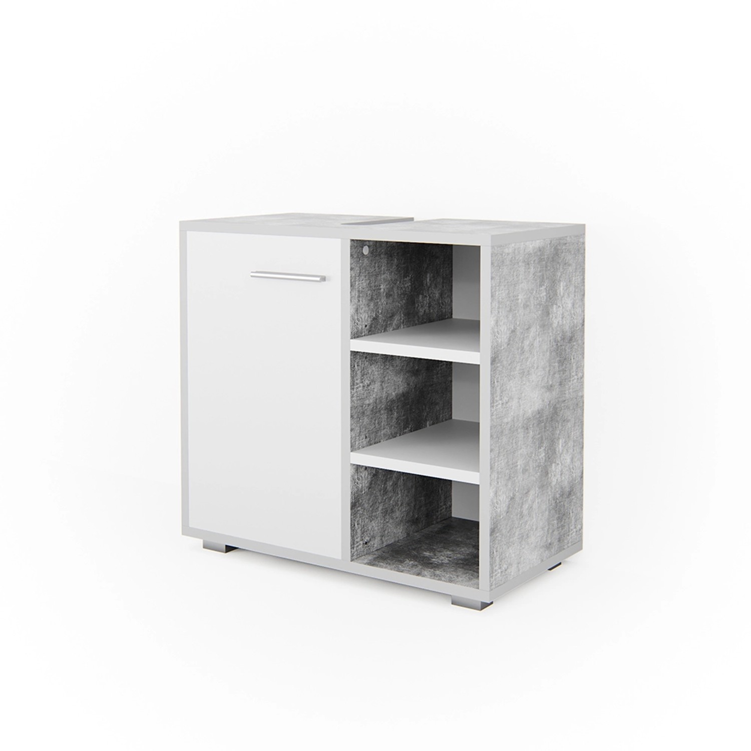 Vicco Waschbeckenunterschrank Perry, Beton/Weiß, 60 x günstig online kaufen