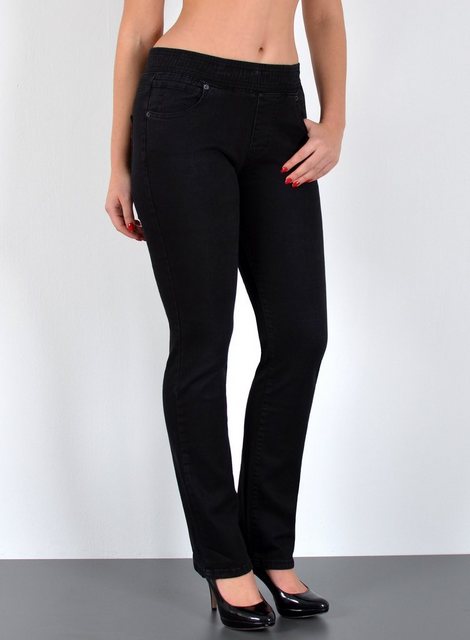 ESRA Straight-Jeans J500 High Waist Straight Fit Jeans mit elastischem Gumm günstig online kaufen