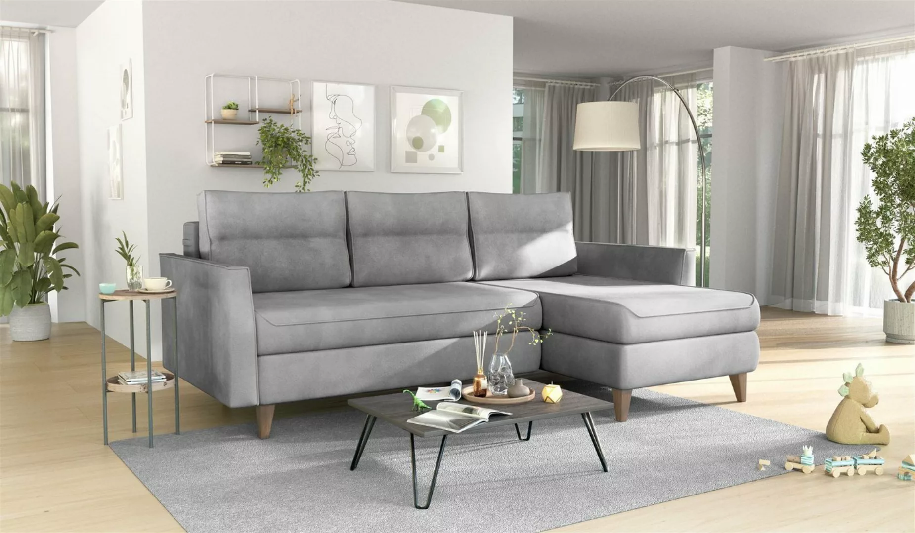 Hygger Möbelhaus Ecksofa Loki Sofa L Form Bettfunktion und Bettkasten, incl günstig online kaufen