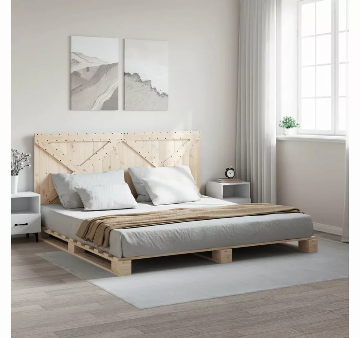 vidaXL Bett Massivholzbett mit Kopfteil 180x200 cm Kiefer günstig online kaufen