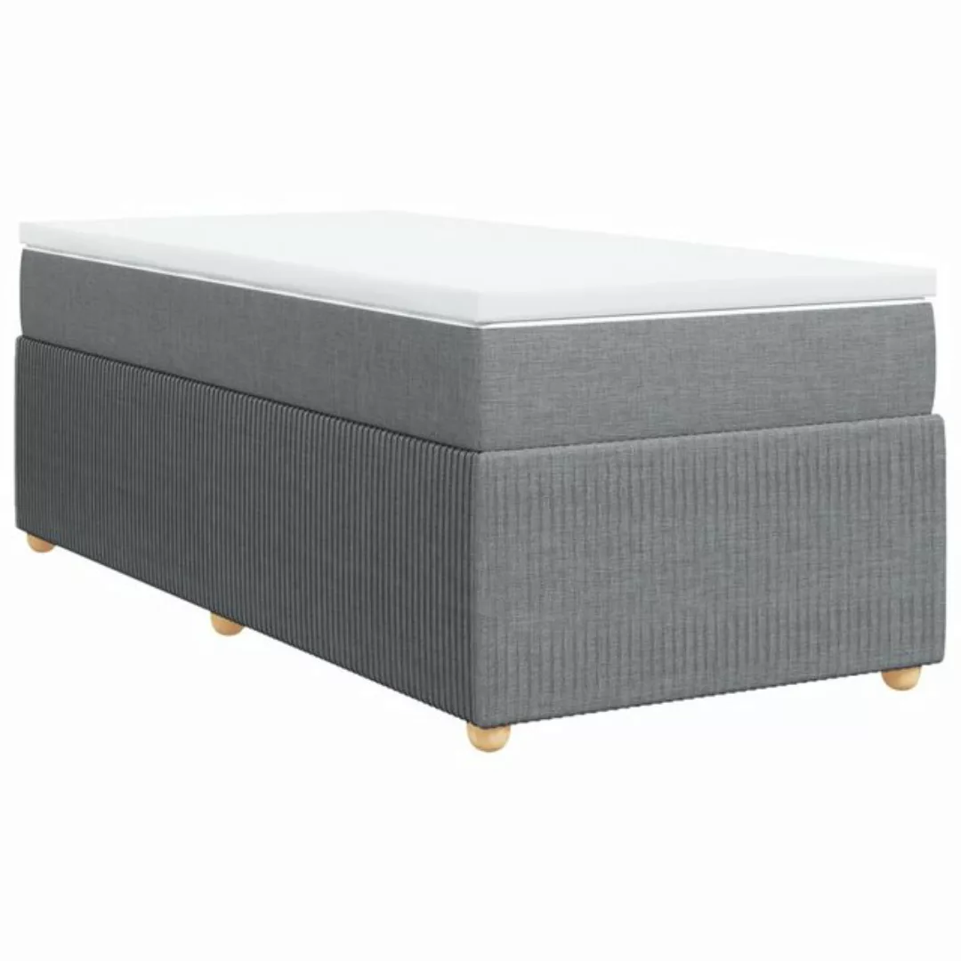 vidaXL Bett Boxspringbett mit Matratze Hellgrau 80x200 cm Stoff günstig online kaufen