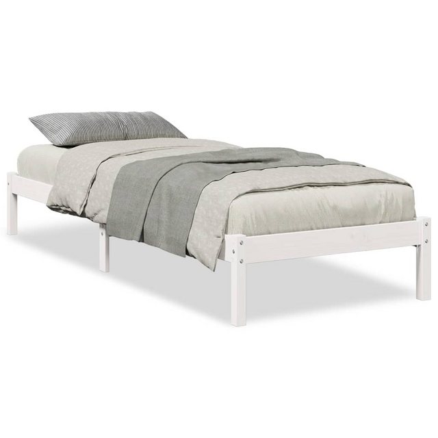 vidaXL Bett, Massivholzbett Extra Lang ohne Matratze Weiß 90x220 Kiefernhol günstig online kaufen