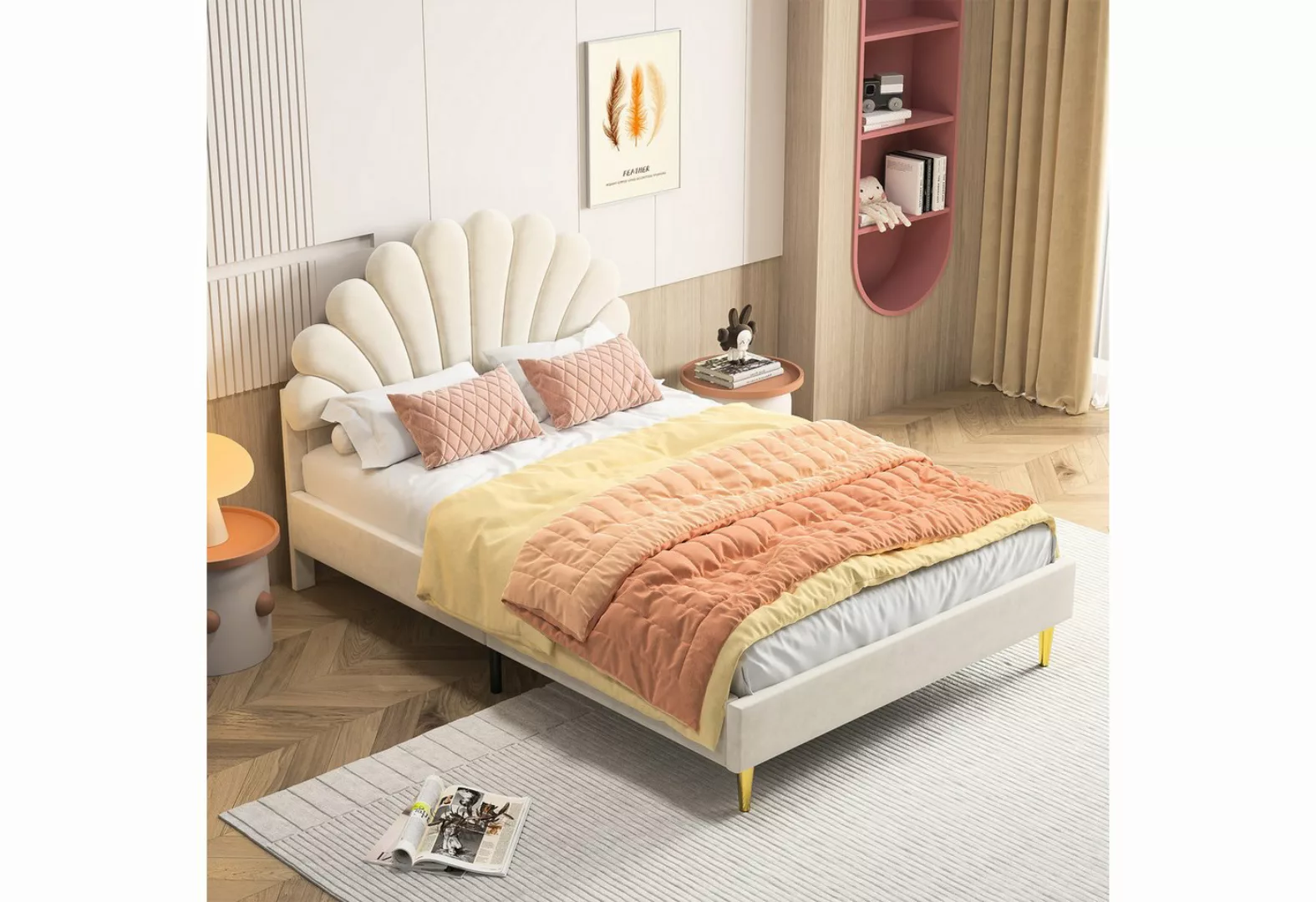 Furnishings Home Jugendbett Polsterbett Doppelbett Massivholzbett (Inklusiv günstig online kaufen