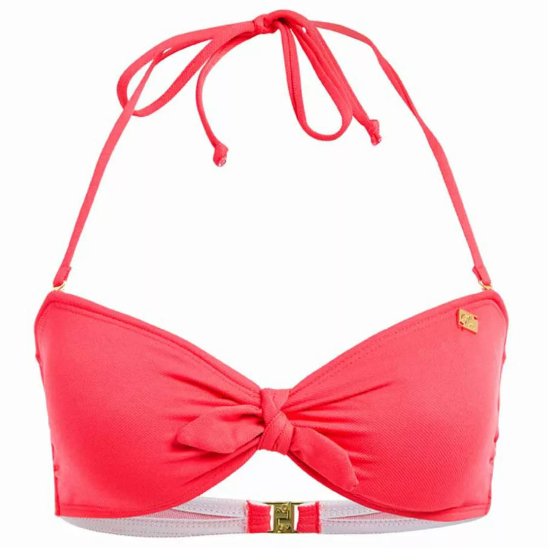 Superdry Picot Textured Bandeau Bikini Oberteil XS Coral Reef günstig online kaufen