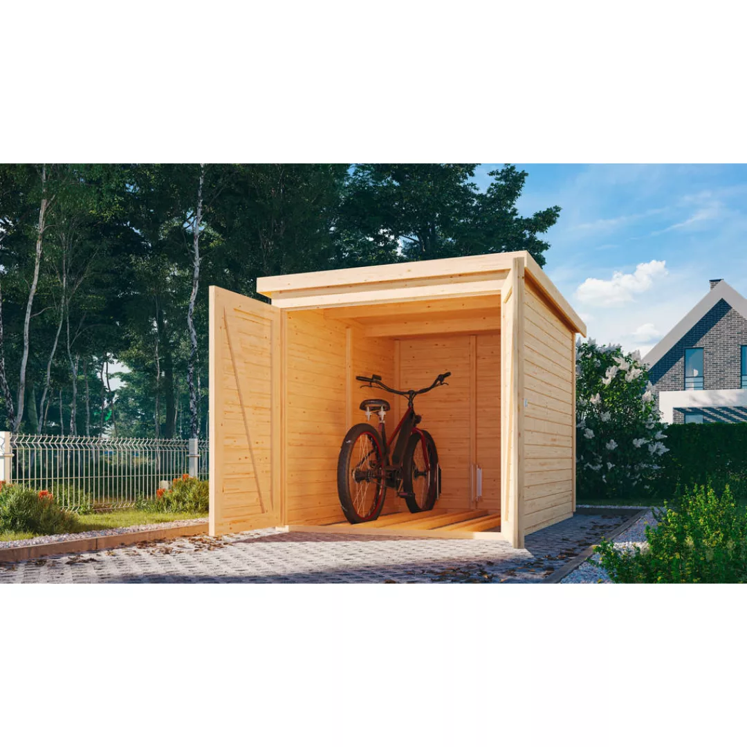 Karibu Fahrradgarage Jimmy natur B/H/T: ca. 163x167x216 cm günstig online kaufen