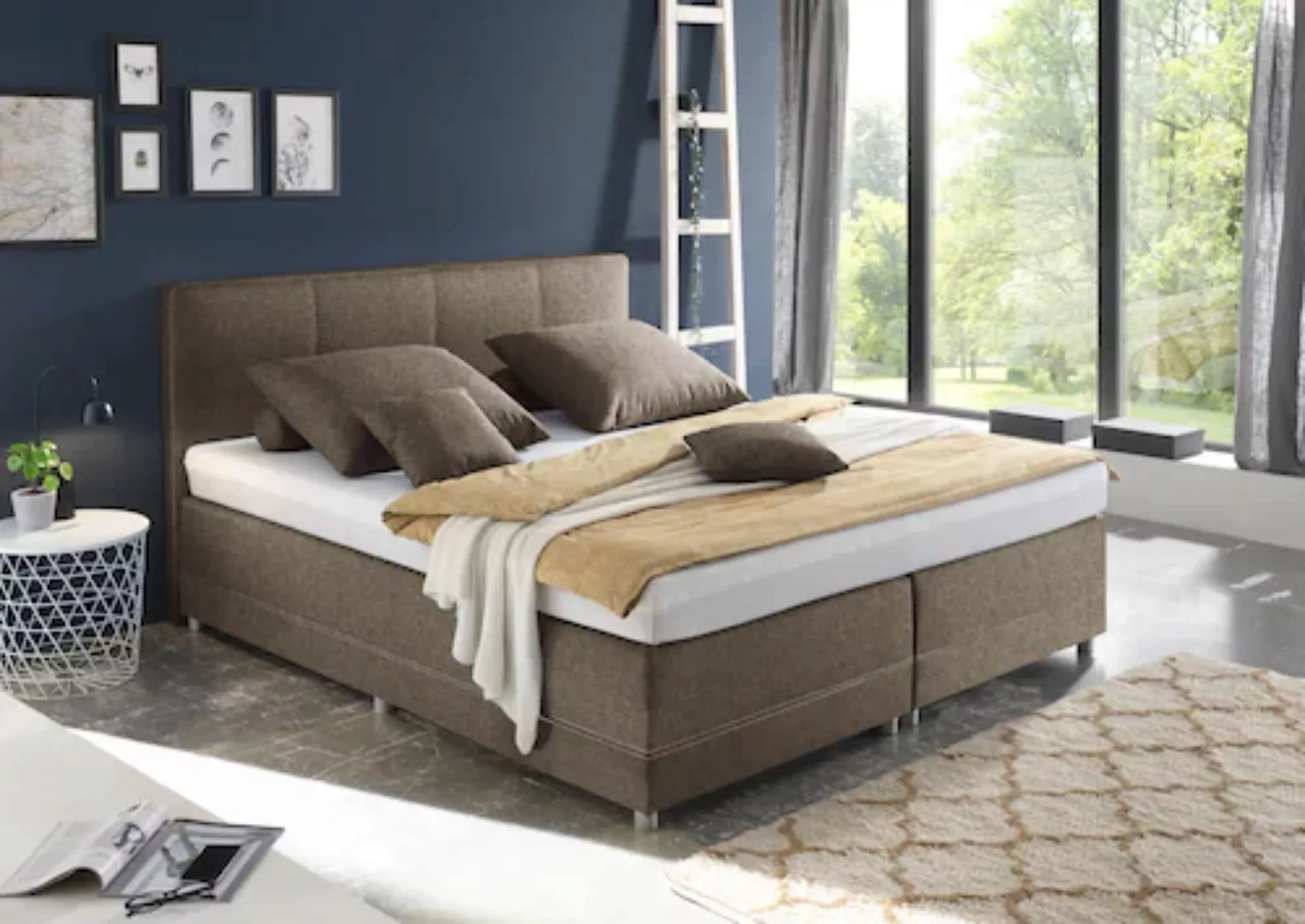 ED EXCITING DESIGN Boxspringbett "Luanda", wahlweise mit Matratze und Toppe günstig online kaufen