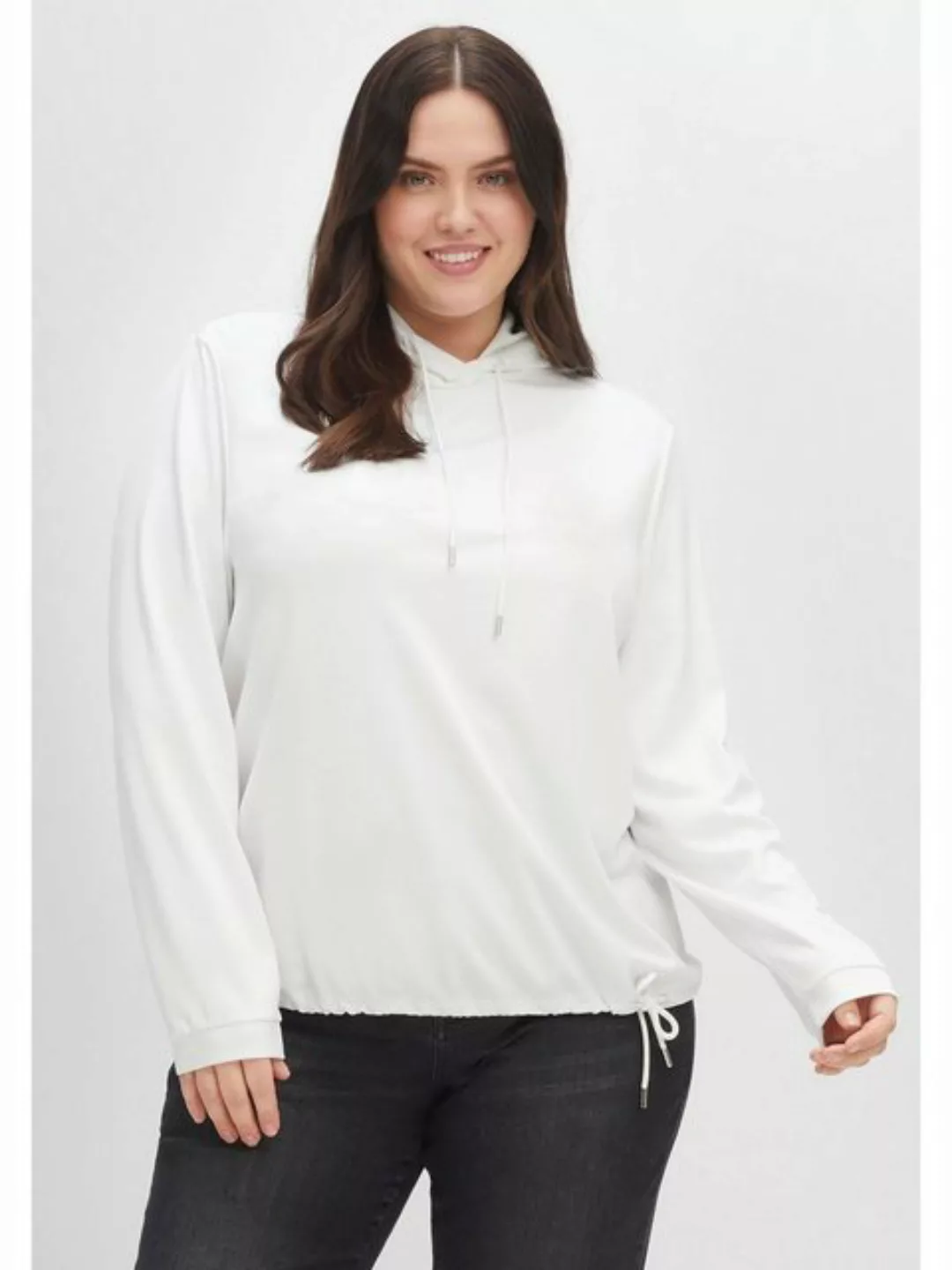 Sheego Kapuzensweatshirt "Große Größen", pflegeleicht, mit Ton-in-Ton-Stick günstig online kaufen