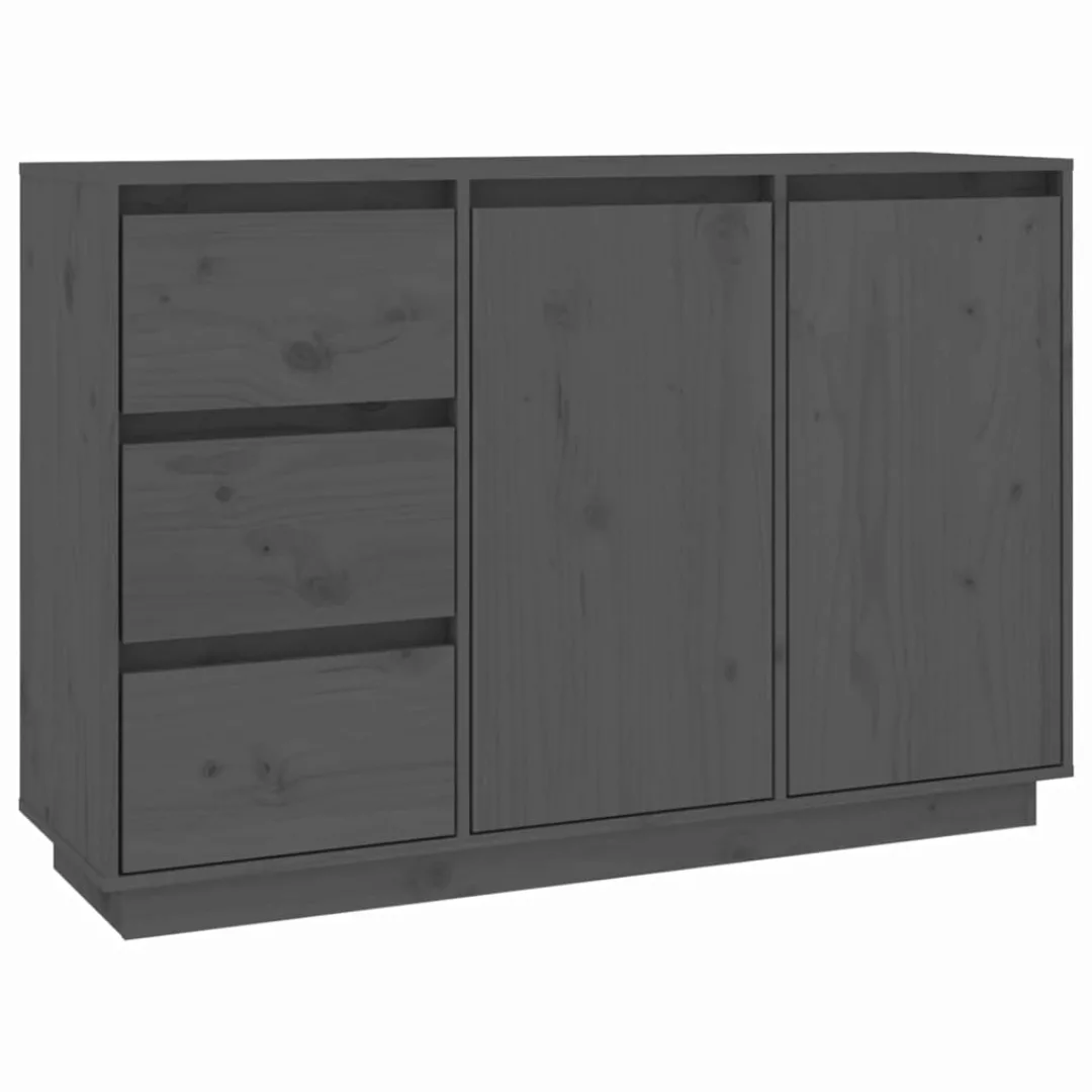 Vidaxl Sideboard Grau 111x34x75 Cm Massivholz Kiefer günstig online kaufen