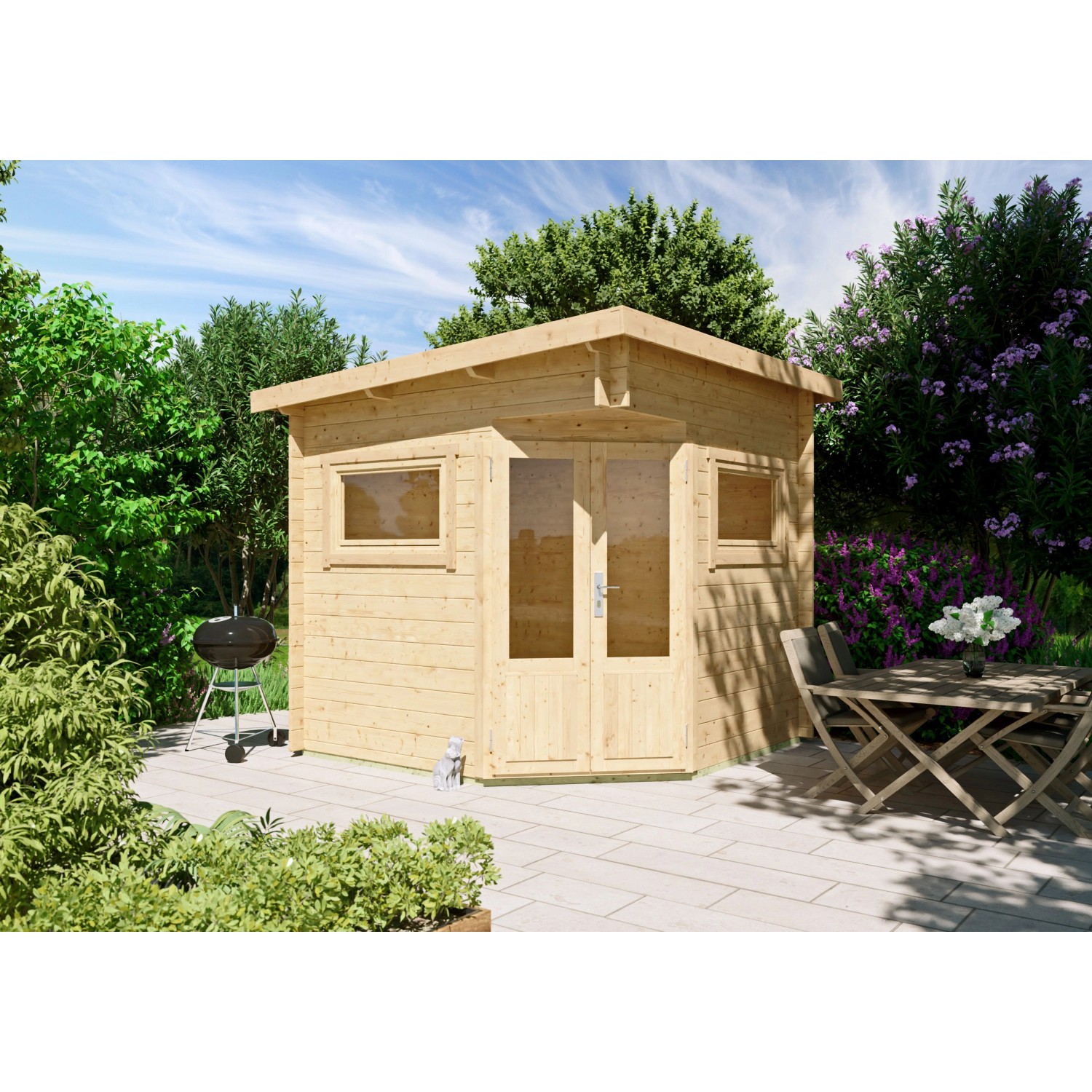 Fjordholz 5-Eck Gartenhaus Modell Leva 2A Farblos Imprägniert günstig online kaufen