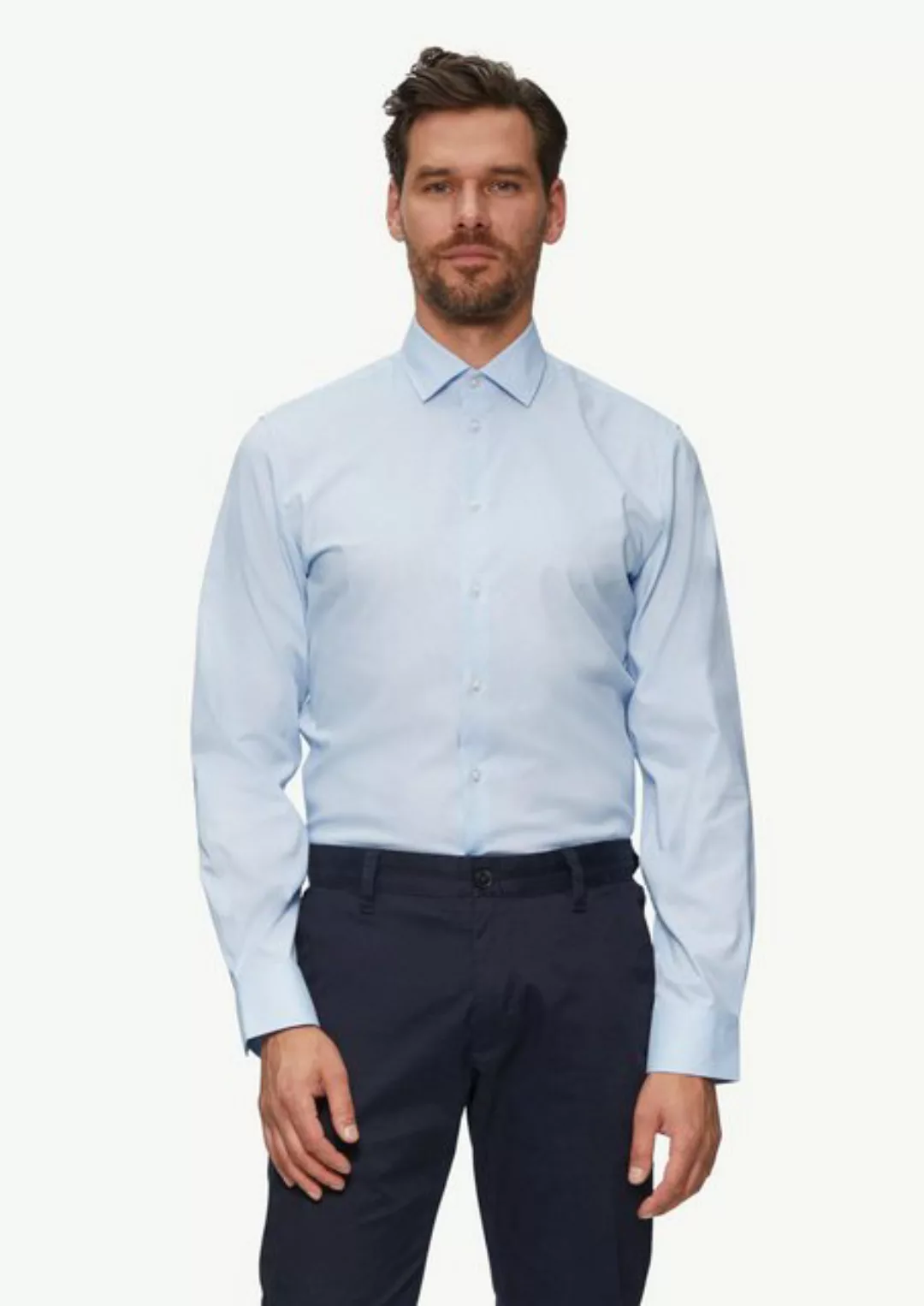 s.Oliver BLACK LABEL Langarmhemd Tailored Fit: Hemd aus Baumwollstretch günstig online kaufen