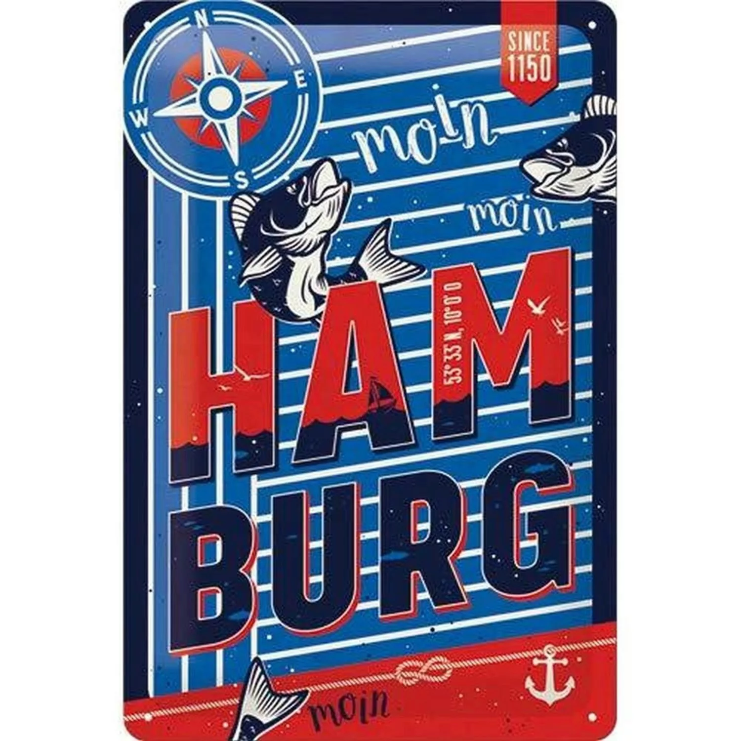 Nostalgic-Art Blechschild 20 x 30cm - Hamburg - Moin Moin günstig online kaufen