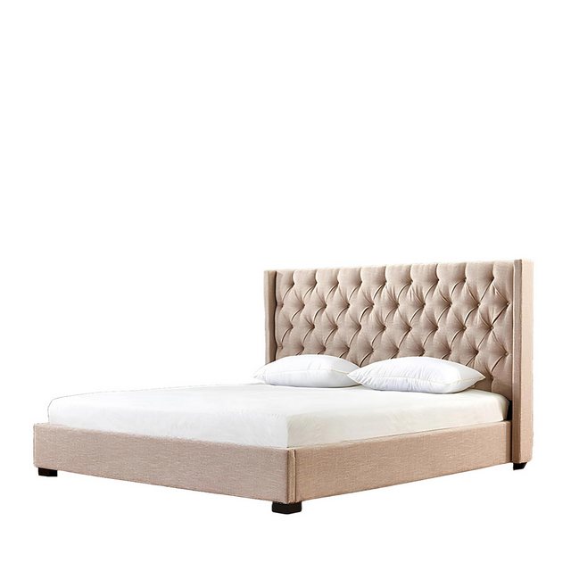 Xlmoebel Bett Neues Schlafzimmerbett in Beige mit Polsterung im Chesterfiel günstig online kaufen