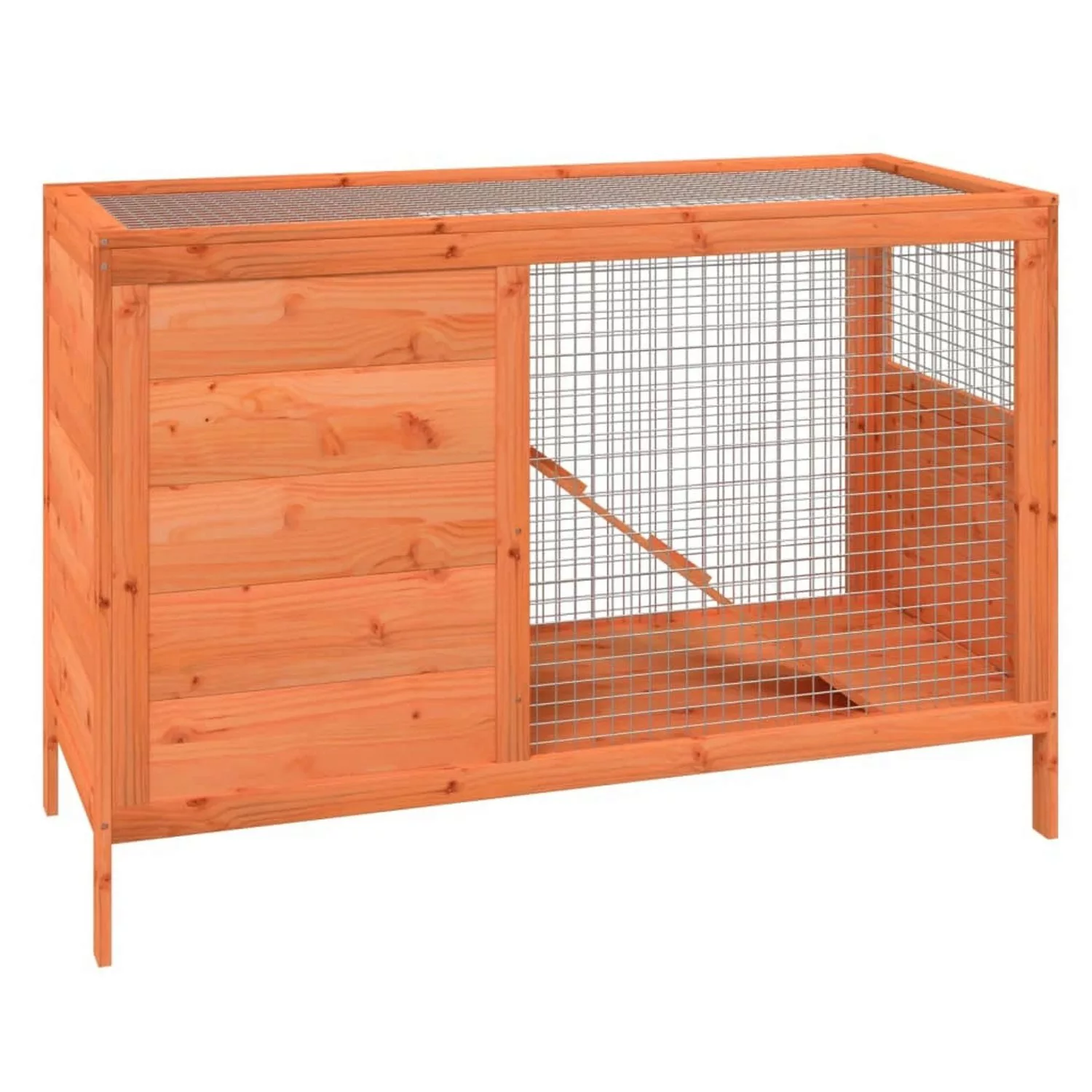 vidaXL Kaninchenstall Braun 103x44x69,5 cm Massivholz Kiefer günstig online kaufen