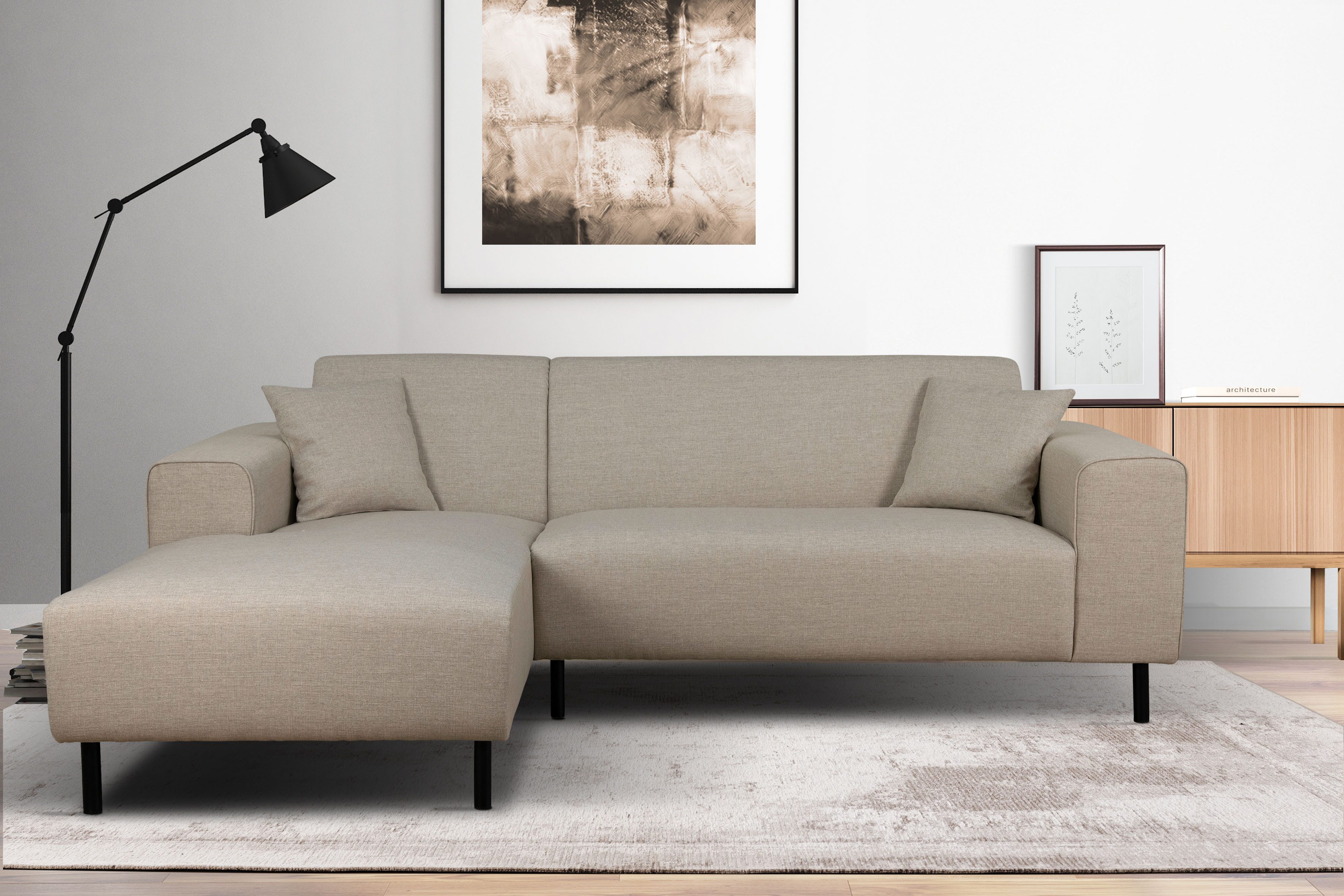 Home affaire Ecksofa "ARROS L-Form mit Wellenunterfederung, Maße B/T/H: 235 günstig online kaufen