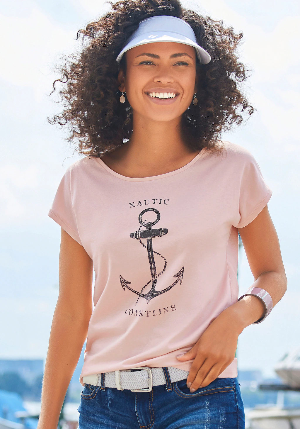 Beachtime T-Shirt, mit maritimen Druck vorn günstig online kaufen