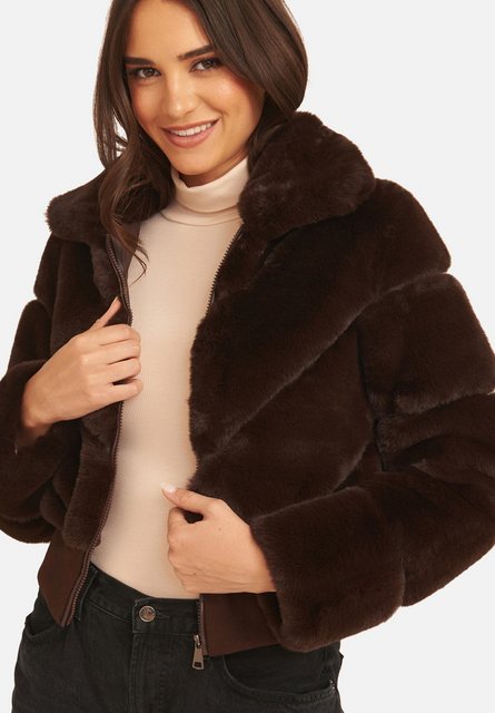 GINI LONDON Kurzblazer Gini Faux Fur Zip Front Gini Kunstfell Zip Front kur günstig online kaufen