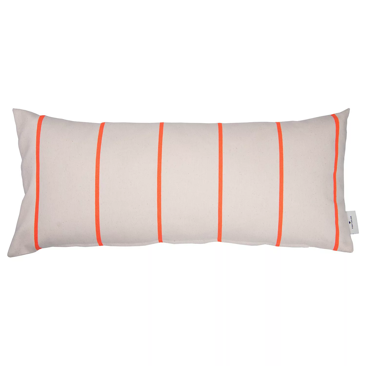 home24 Tom Tailor Kissenbezug Neon Stripes Offwhite/Orange 70x30 cm (BxH) G günstig online kaufen